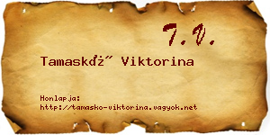 Tamaskó Viktorina névjegykártya